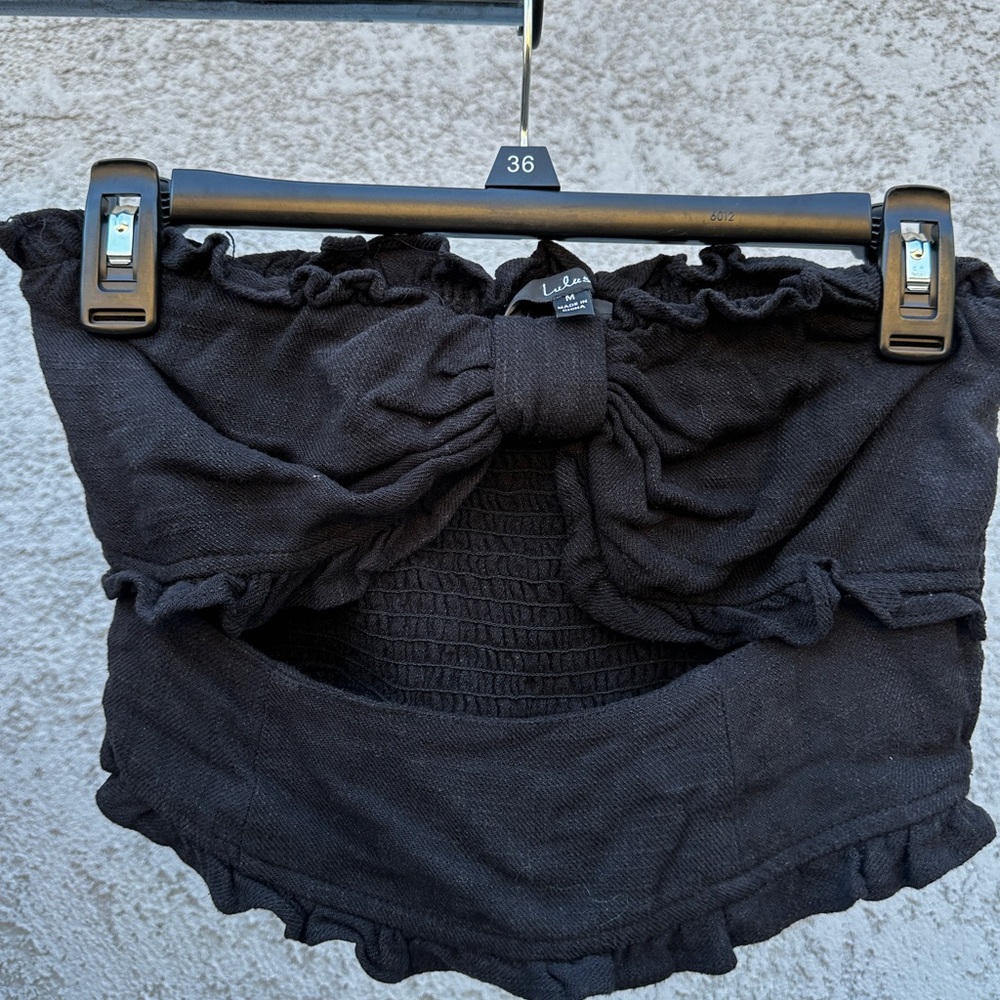 Black Ruffle Tube Top - Picture 4 of 4